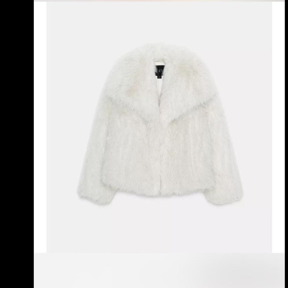 ZARA Cream Faux Fur Teddy Jacket - Picture 3 of 7